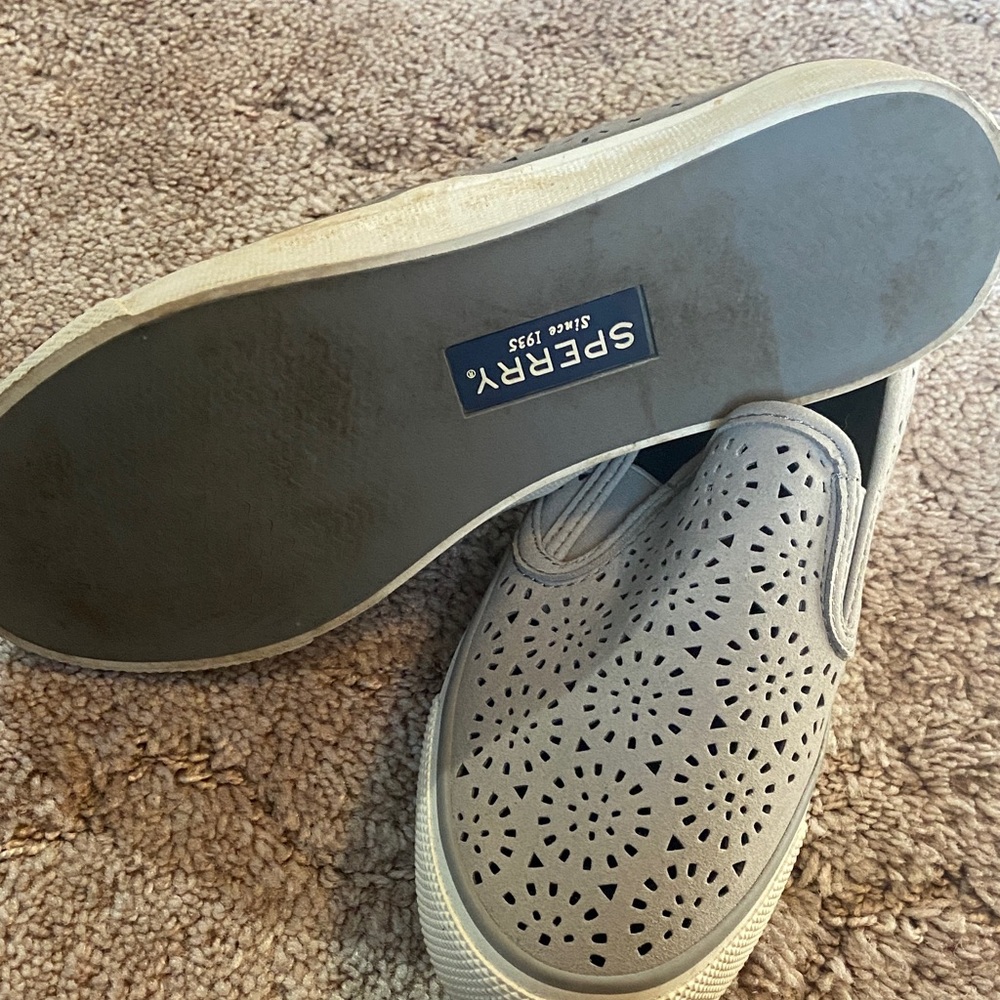 Sperry grey Perforated Slip-Ons - Picture 3 of 3